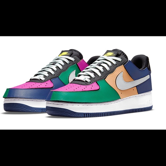 Nike AF 1 Men's 10.5 Shoes Black/Lethal Fuchsia/Orange Chalk/ Grey DB2576-001 - Picture 2 of 10